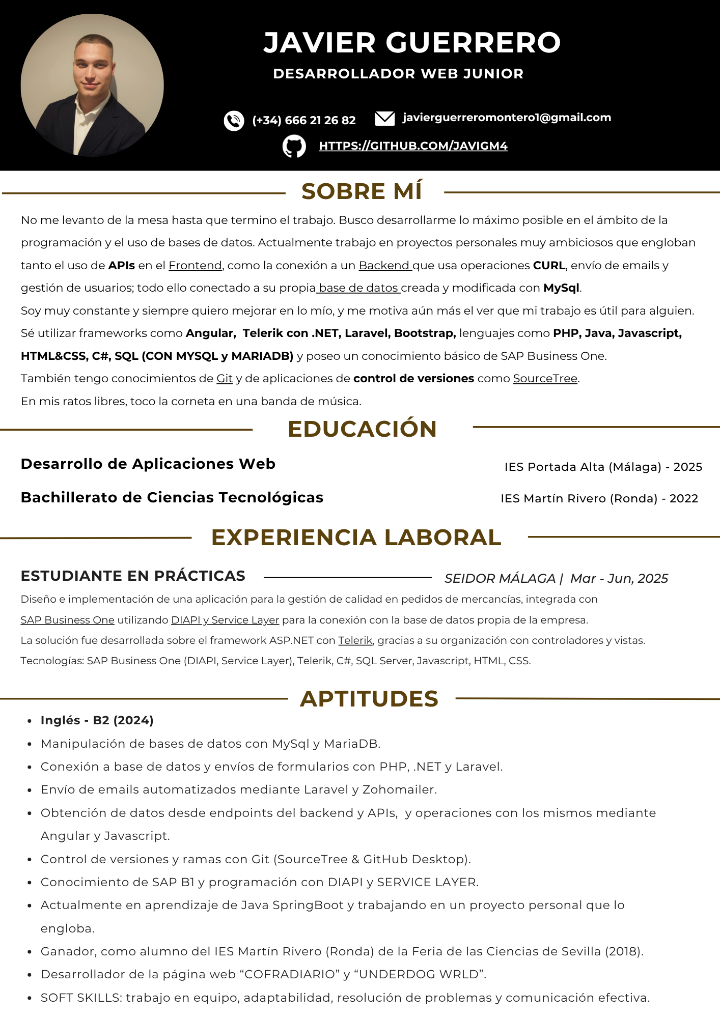 CV Español — Javier Guerrero Montero